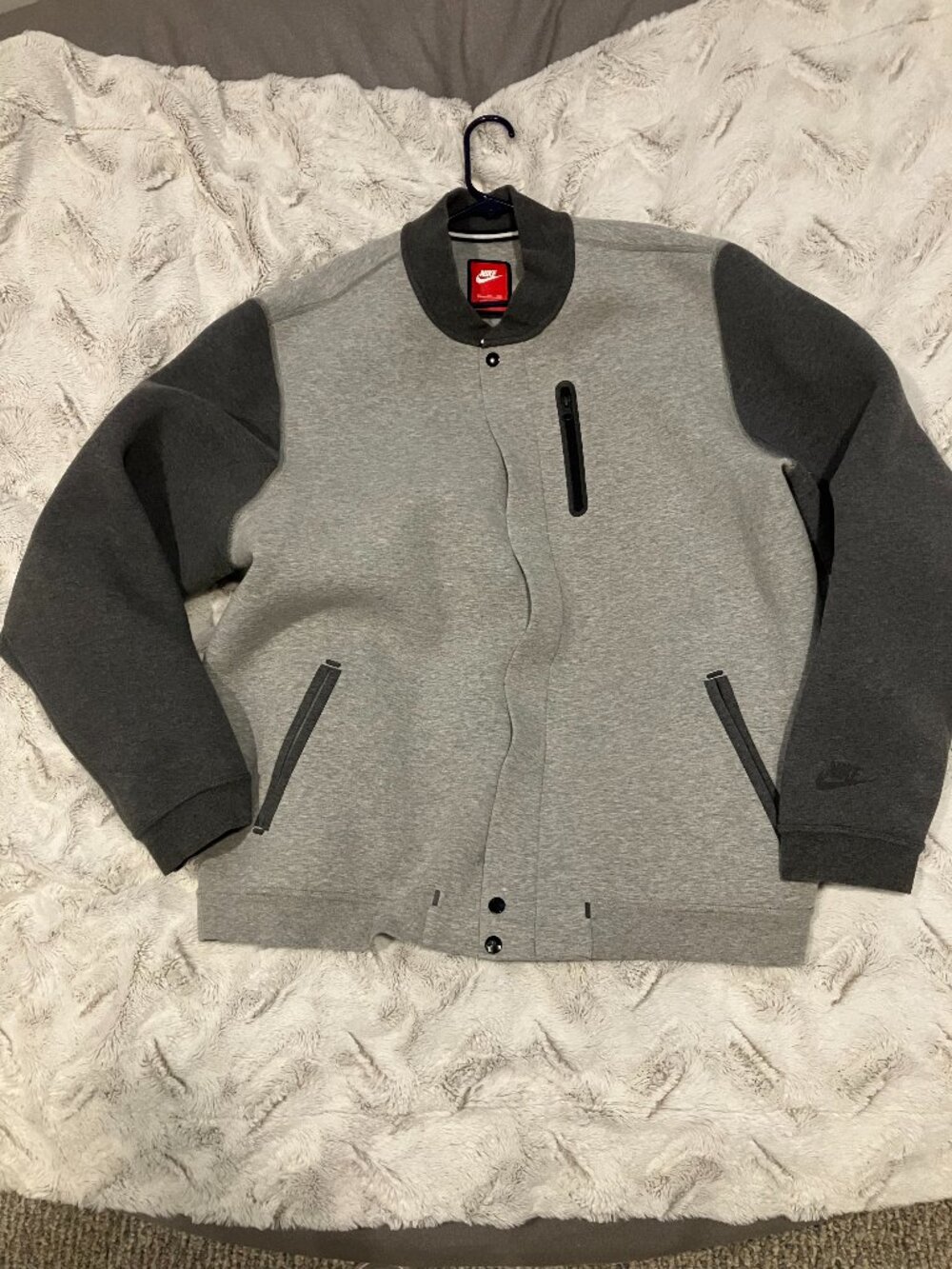 Nike Men's Zip Up Varsity Jacket Grey -  Size  3XL